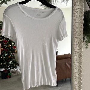 Majestic Filatures White Short Sleeve Ribbed Women's Tee